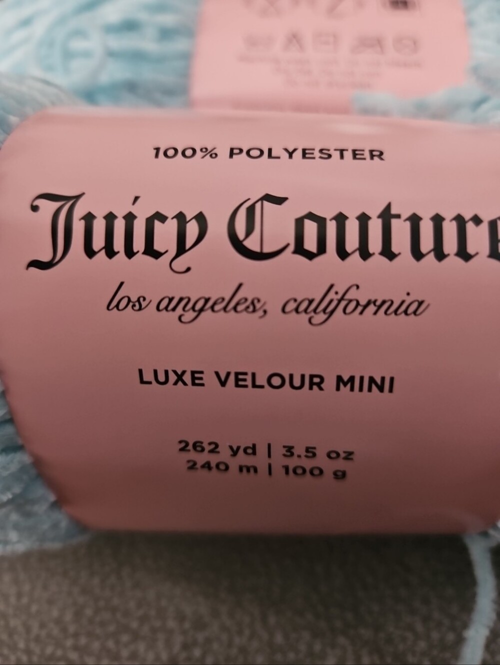Juicy Couture Velour Yarn in Soft Blue